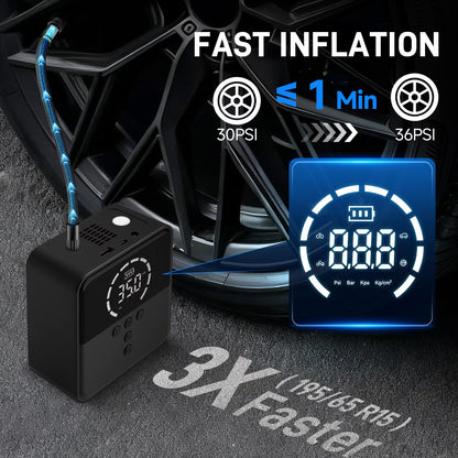 Cordless Tire Inflator, 150 PSI, 6000Mah Battery, Fast Inflation, Digital Gauge, Auto Shut-Off