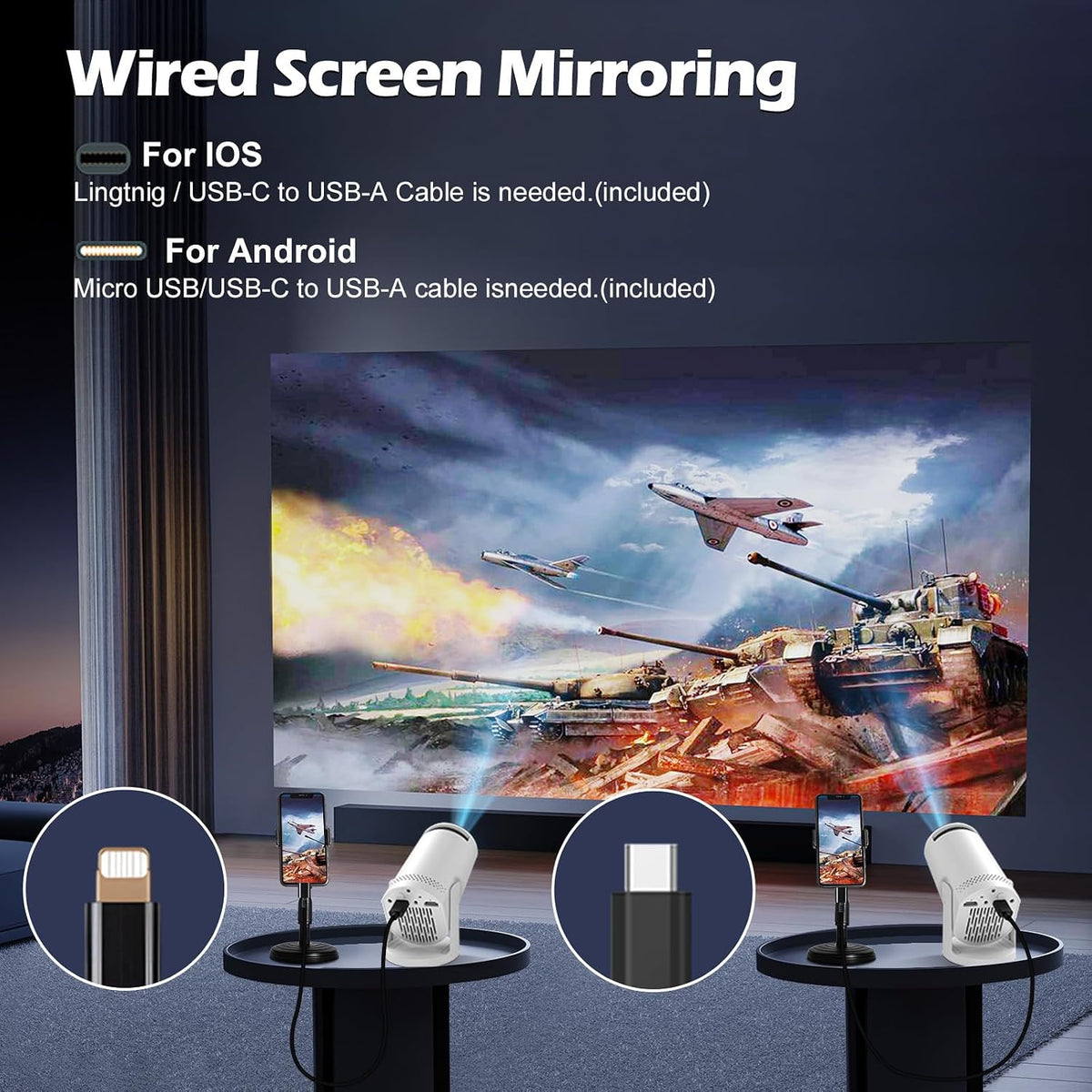 Unleash Your Movie Nights with Our Wireless Mini Projector! 🎥✨ Enjoy 4K 1080P Quality, WIFI 6 & Bluetooth, Plus a 180° Rotatable Design! Perfect for Smartphones, Laptops, and PCs! 🌟📱💻