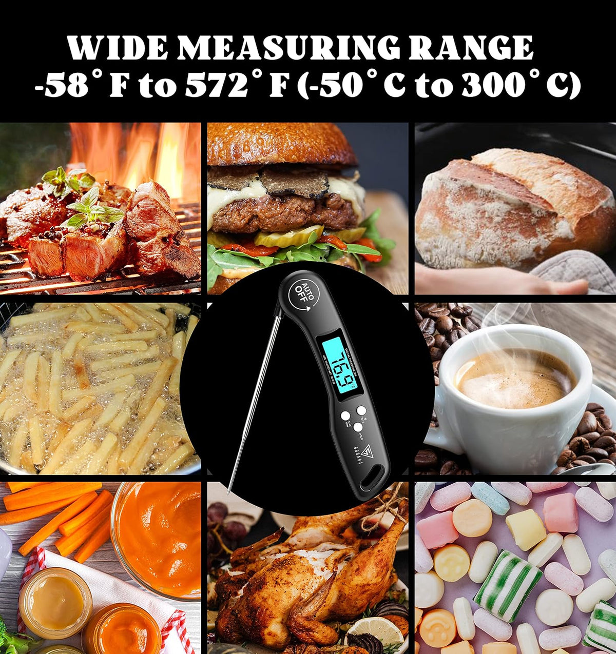 Get Perfectly Cooked Meals Every Time with Our Instant Read Digital Meat Thermometer! 🍖🔥