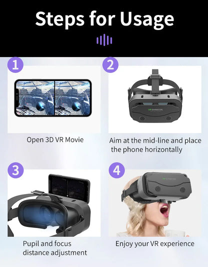 SHINECON 3D VR Headset for 5-7 Inch Smartphones
