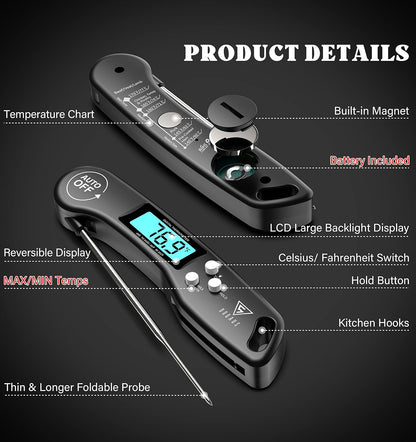 Get Perfectly Cooked Meals Every Time with Our Instant Read Digital Meat Thermometer! 🍖🔥