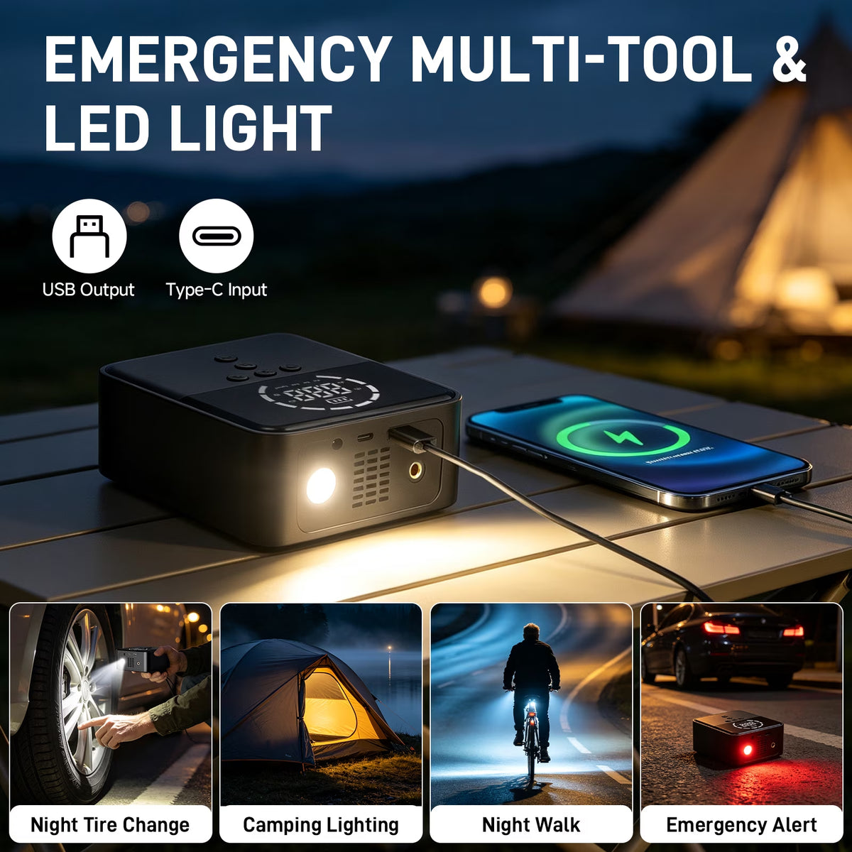 Cordless Tire Inflator, 150 PSI, 6000Mah Battery, Fast Inflation, Digital Gauge, Auto Shut-Off